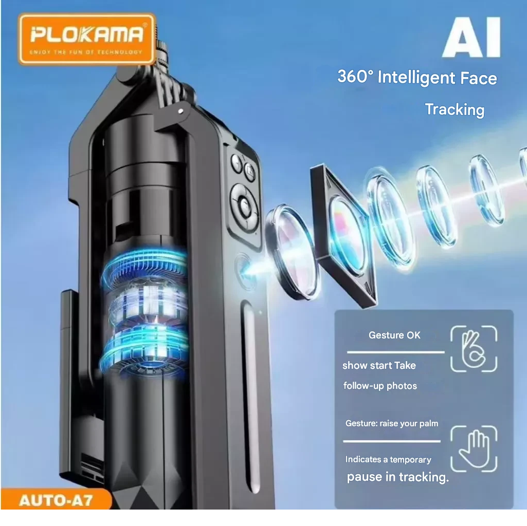 PLOKAMA Selfie Stick Tripod Auto A7