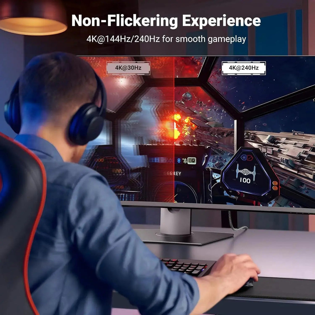 UGREEN 8K@60Hz Unidirectional USB C to DisplayPort 1.4 Cable 2M