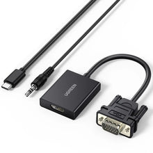 Load image into Gallery viewer, UGREEN VGA to HDMI Converter Adapter Male to Female 1080P 60Hz Video Audio Sync USB-C Power 3.5mm Audio Cable 1M (50945)
