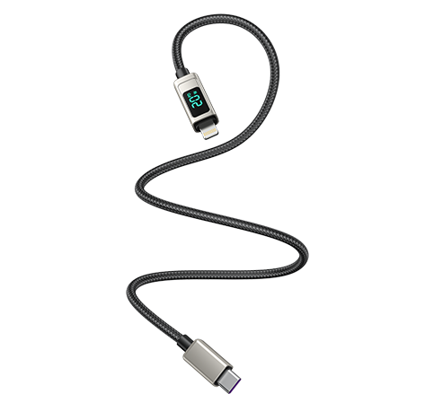 Lanex Data Cable USB-type c to type-c -100watt- with led screen - وصله شحن تايب سى  لتايب سى