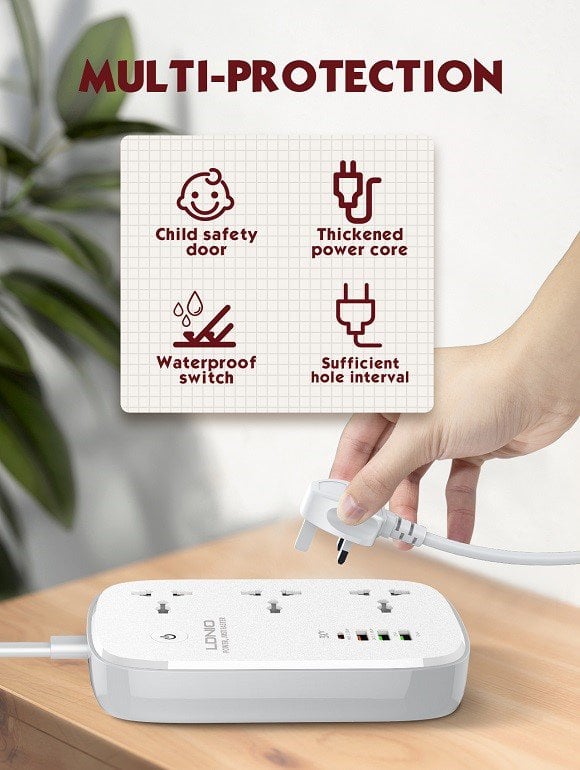 3 AC Outlets Wi-Fi Smart Power Strip SCW3451