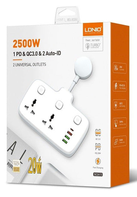 2 AC Outlets Portable Electrical Extension Socket SC2413