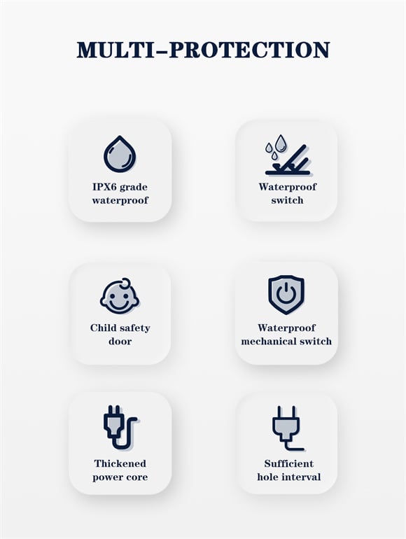 2 AC Outlets Portable Electrical Extension Socket SC2413