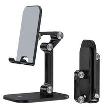 Load image into Gallery viewer, Lanex double folding desktop stand - For Apple iPhone/Samsung/Huawei/Xiaomi/Oppo/Tablet - Black
