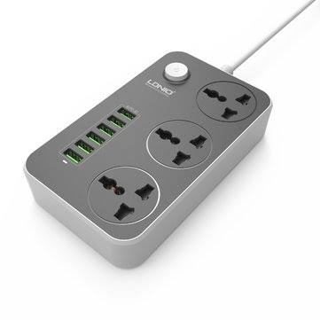 LDNIO SC3604 Power Strip with 3 AC Sockets + 6 USB Ports