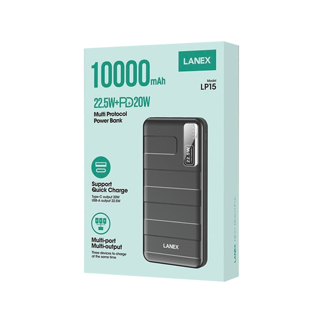 Lanex Power Bank 10000 mAh ,20W+22.5W