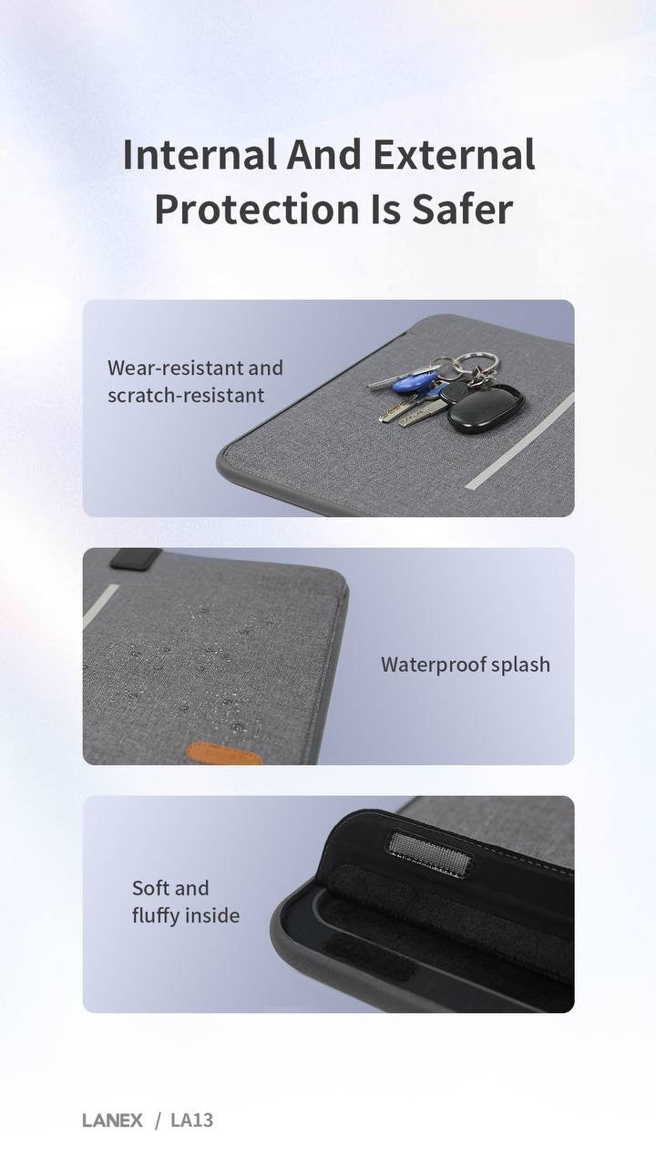 Lanex Silicone Linear Bag, Waterproof, Fall resistance For Laptop & Tablet  14"