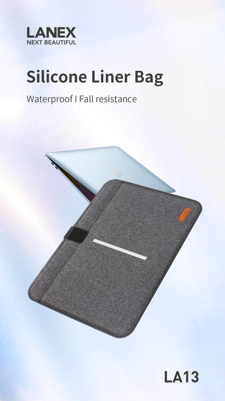 Lanex Silicone Linear Bag, Waterproof, Fall resistance For Laptop & Tablet  14"